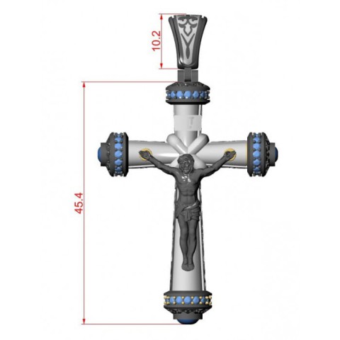 Cross with diamonds