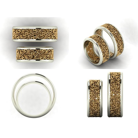 Openwork wedding rings