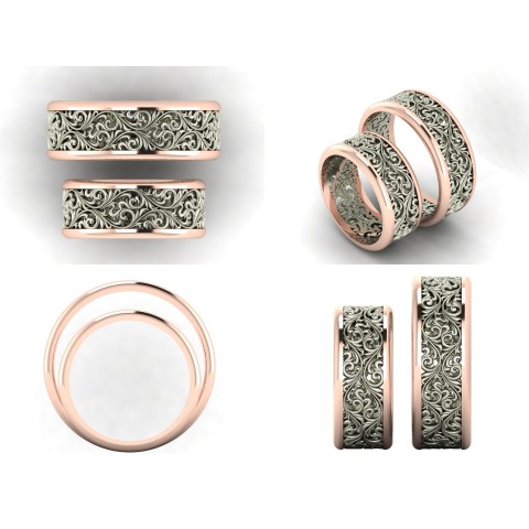 Openwork wedding rings