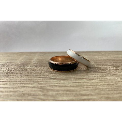 Enamel wedding rings